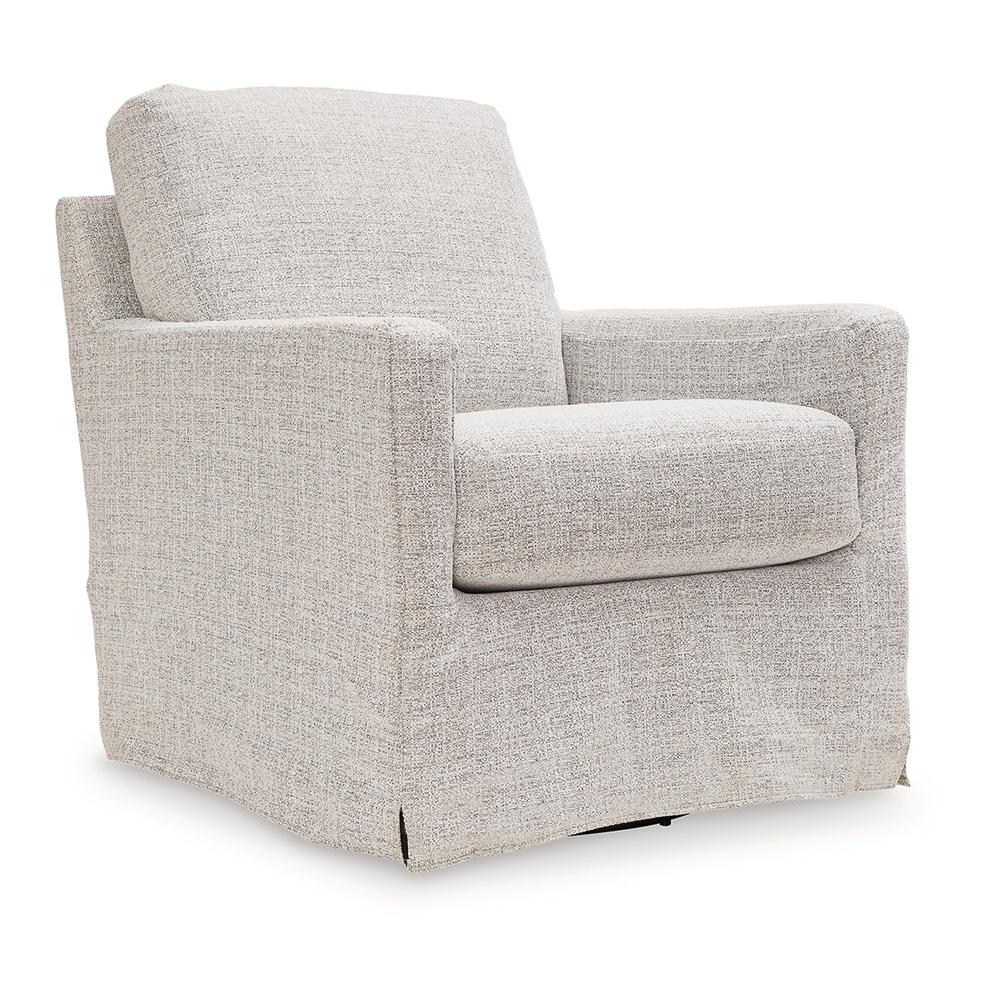 Signature Design by Ashley - Nenana Next-Gen Nuvella Swivel Glider Accent Chair in Stone - A3000644 veiw 1