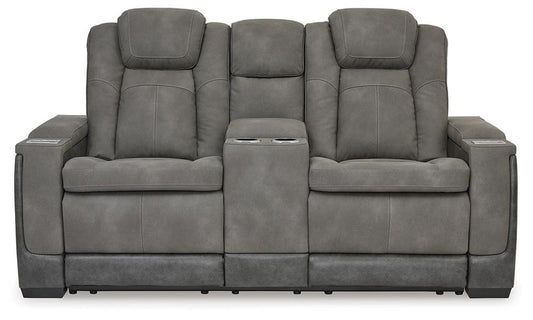 Signature Design by Ashley - Next-Gen DuraPella Pwr Rec Loveseat/Con/Adj Hdrst in Slate - 2200418 veiw 2