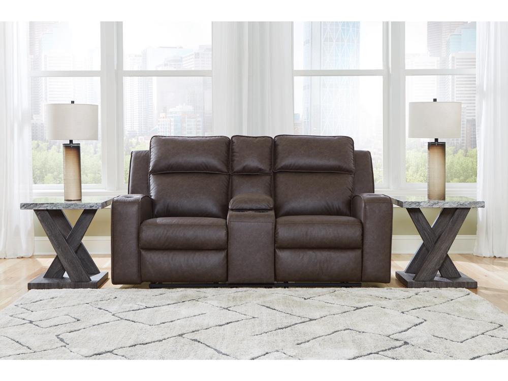 Signature Design by Ashley - Lavenhorne Reclining Loveseat W/Console in Granite - 6330694 veiw 4