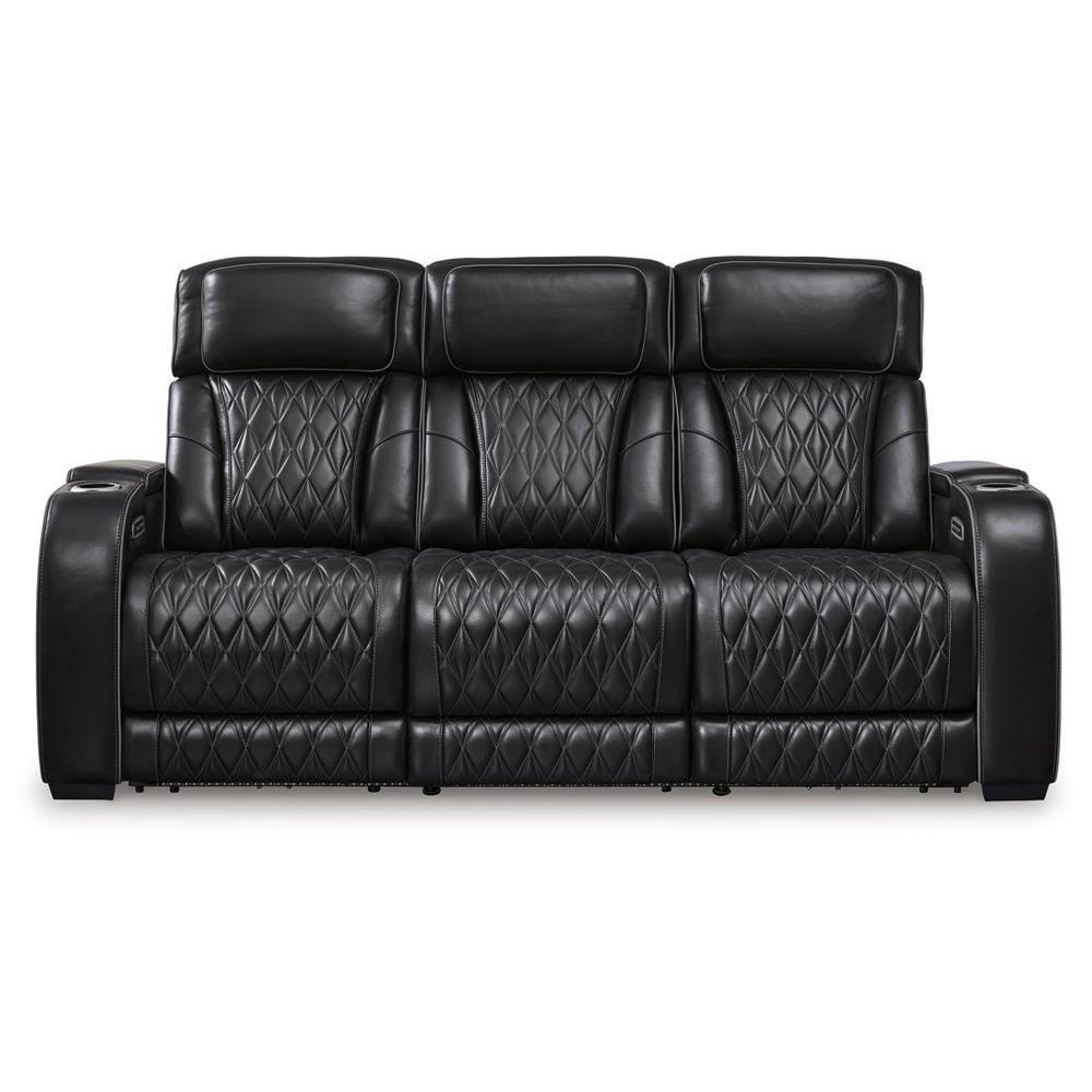 Signature Design by Ashley - Boyington Pwr Rec Sofa With Adj Headrest in Black/Gray - U2710615 veiw 1