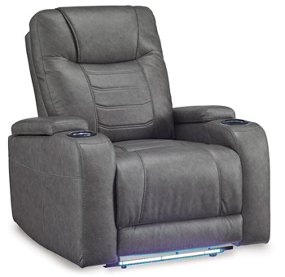 Signature Design by Ashley - Schooner Rocks Pwr Recliner/Adj Headrest in Slate - 1610213 veiw 1