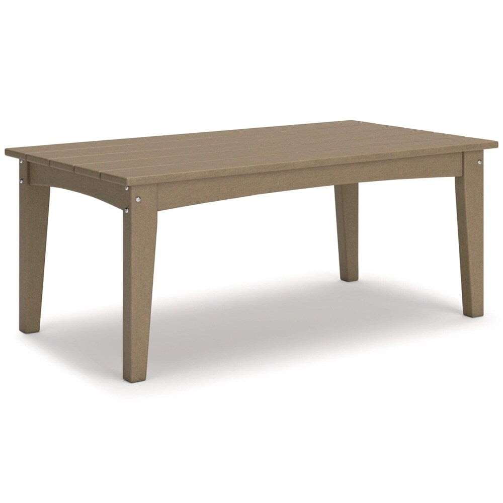 Signature Design by Ashley - Hyland wave Outdoor Rectangular Cocktail Table in Driftwood - P114-701 veiw 1