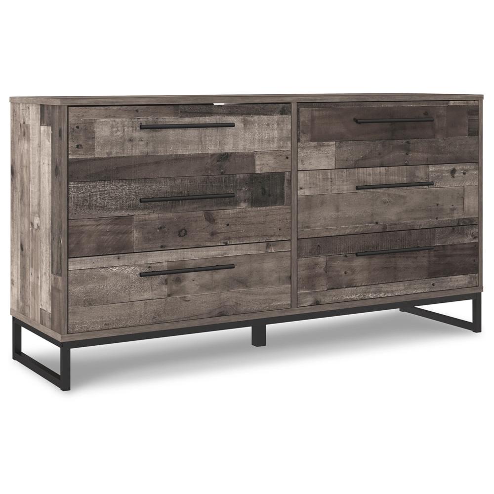 Signature Design by Ashley - Neilsville Six Drawer Dresser in Black/Gray;Brown/Beige - EB2120-231 veiw 1