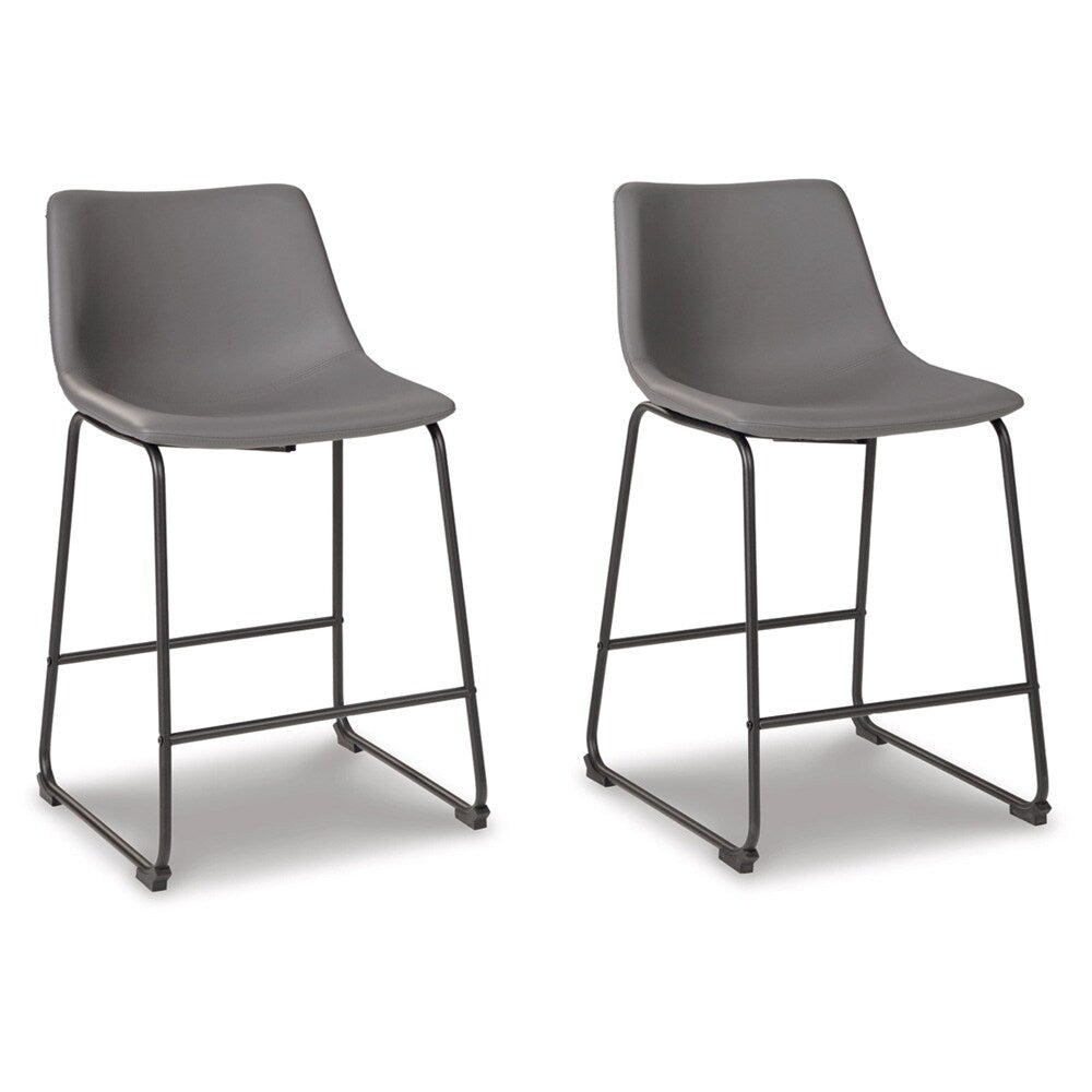 Signature Design by Ashley - Centiar Upholstered Barstool (Set of 2) in Gray - D372-824 veiw 1