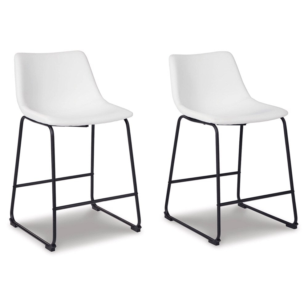 Signature Design by Ashley - Centiar Upholstered Barstool (Set of 2) in White - D372-724 veiw 1