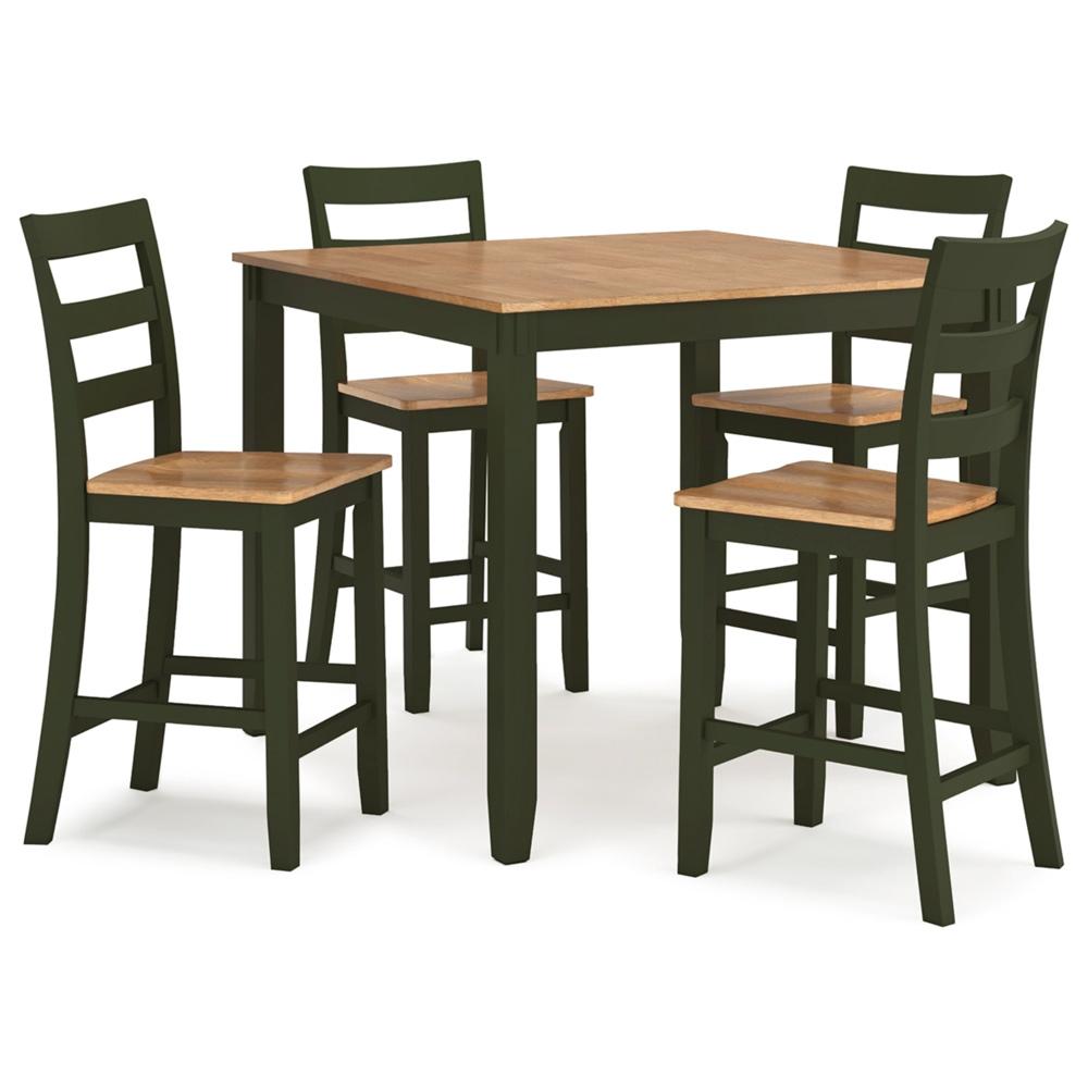 Signature Design by Ashley - Gesthaven Drm Counter Table (Set of 5) in Natural/Green - D401-223 veiw 1