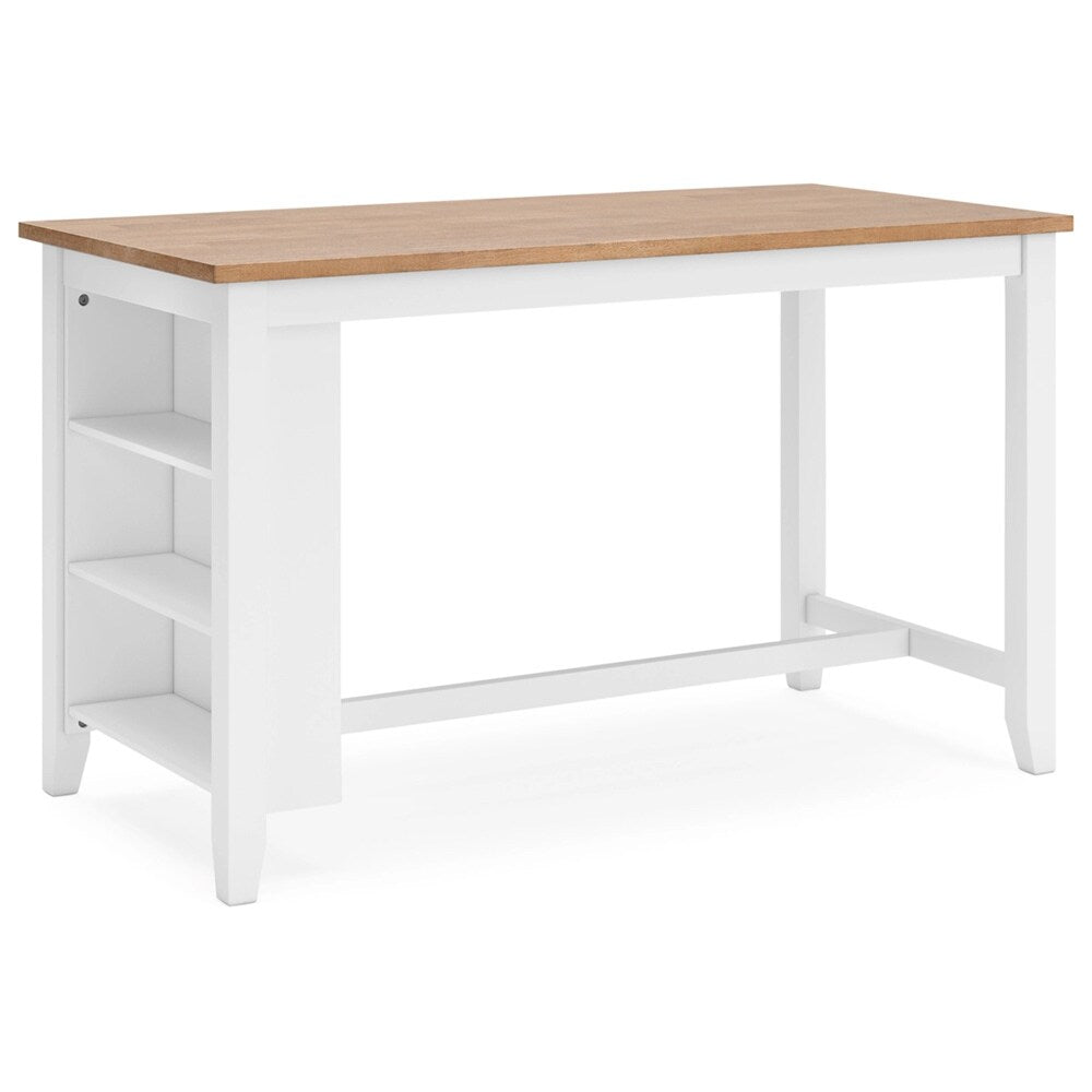 Signature Design by Ashley - Gesthaven Rect Dining Room Counter Table in Natural/White - D398-13 veiw 1