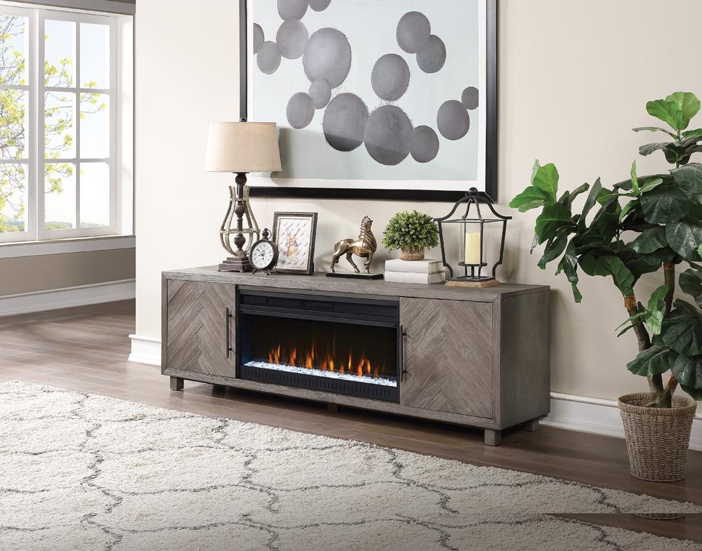 Martin Furniture - Palisades 80in Fireplace Console In Gray - IMPA380FP veiw 12
