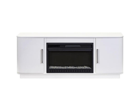 Martin Furniture - Uptown Modern 60in Fireplace Console In White - IMUP360FPW veiw 2