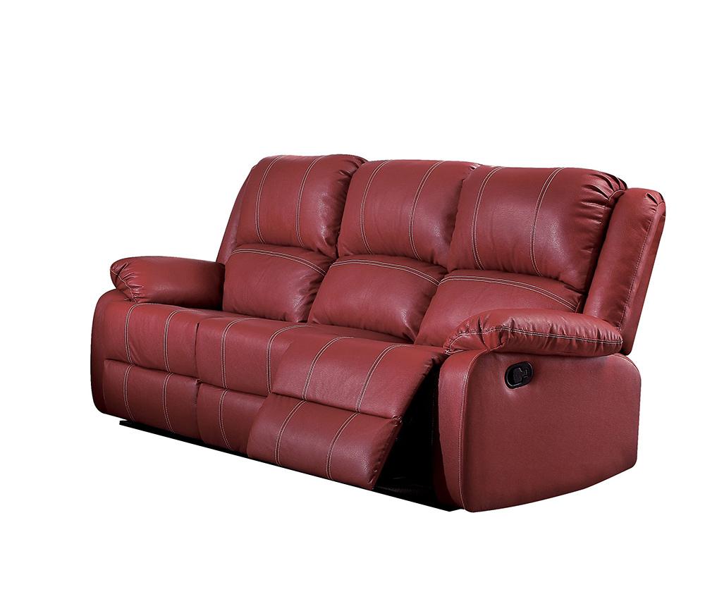 ACME Furniture - Zuriel Motion Sofa - Red Synthetic Leather - LV52150 veiw 1