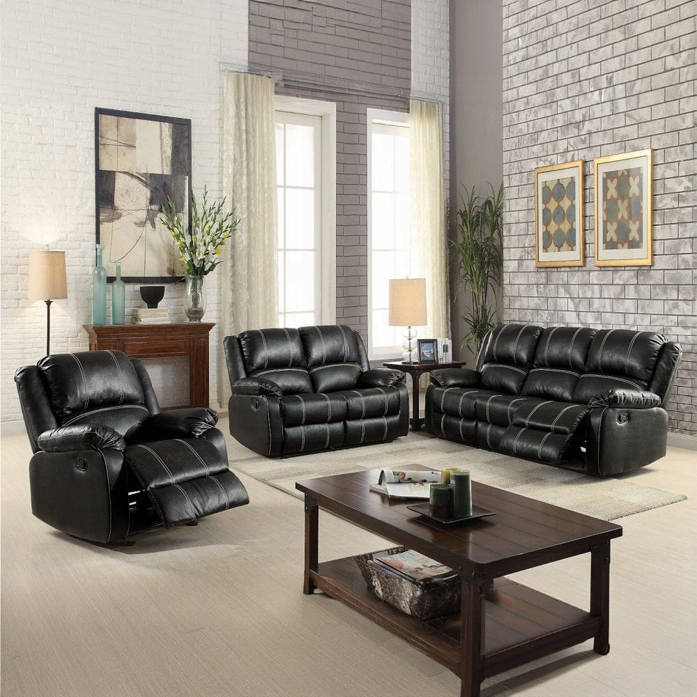 ACME Furniture - Zuriel Motion Rocker Recliner - Black Synthetic Leather - LV52287 view 3