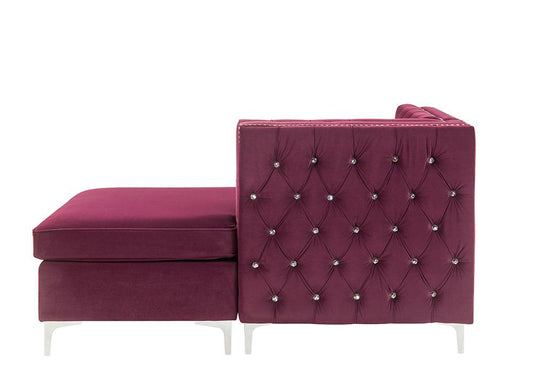 ACME Furniture - Jaszira Modular - Chaise - Burgundy Velvet - 57333 veiw 2