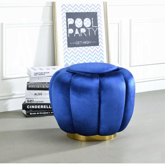 ACME Furniture - Heiress Ottoman - Sapphire Blue Velvet - 96464 veiw 2