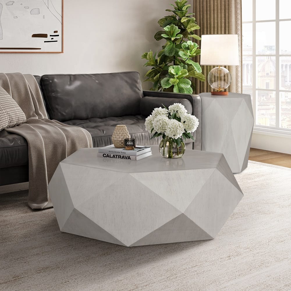 ACME Furniture - Hanniel End Table - White Finish - LV02766 view 3