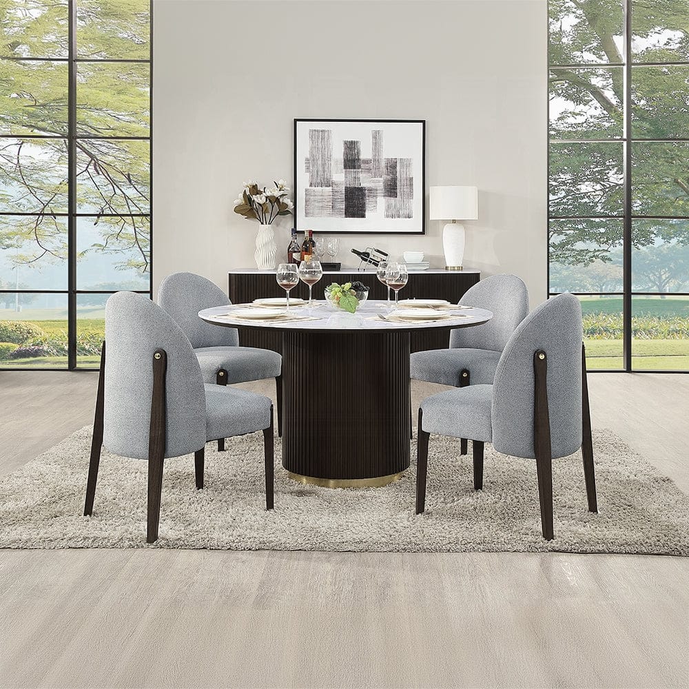ACME Furniture - Clayten Side Chair (Set of 2) - Gray Fabric & & Espreeso Finish - DN03941 view 7