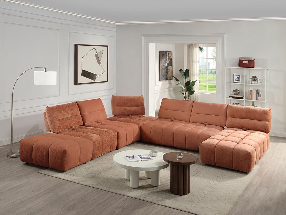 ACME Furniture - Loanna Moludar - Armless Chair - Coral Red Linen - LV04050 veiw 4