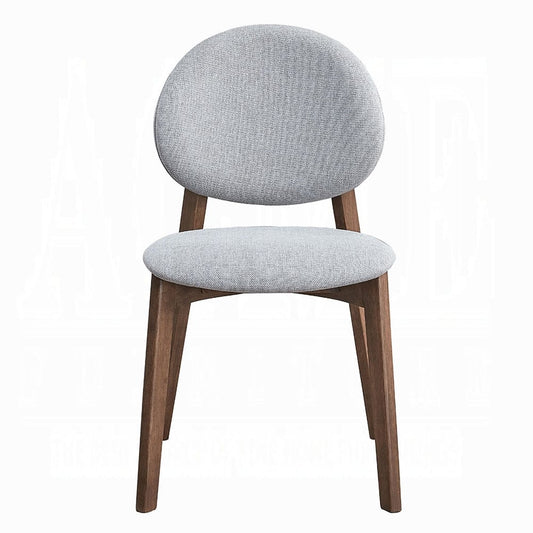 ACME Furniture - Hadasa Side Chair (Set of 2) - Light Gray & Walnut Finish - DN04166 view 2