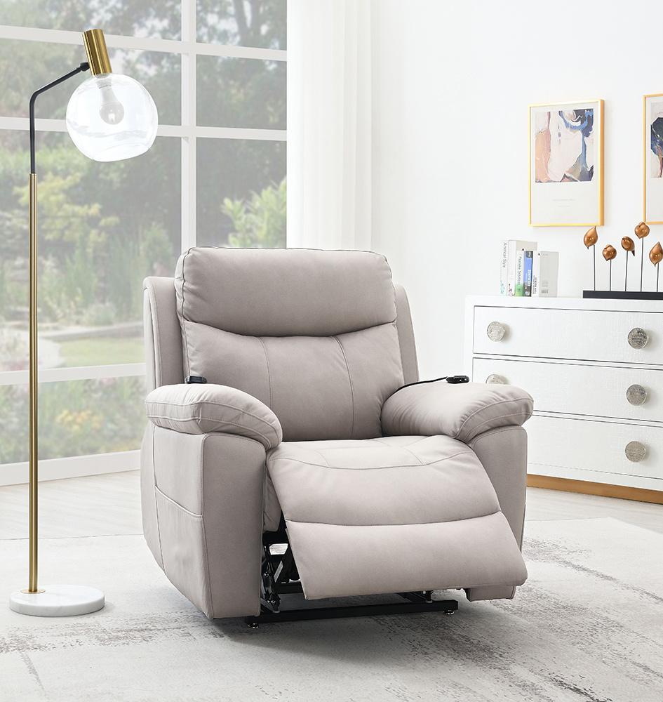 ACME Furniture - Chriki Power Recliner w/Lift & Heating & Massage - Light Gray Fabric - LV04272 view 1