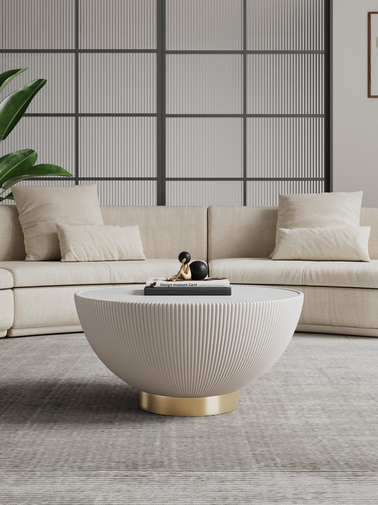 Manhattan Comfort - Anderson Leatherette Coffee Table with Stainless Steel Legs in Cream - CT012-CR veiw 7