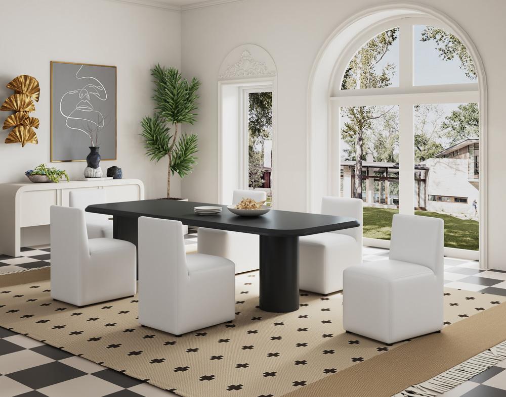 Manhattan Comfort - Anna Square Faux Leather Dining Chair with Plastic Legs in Cream - DC058-CR veiw 10