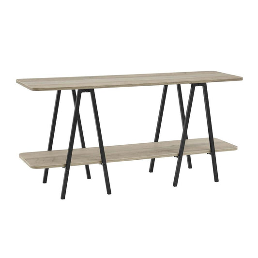 Manhattan Comfort - Celine Side Table / Console with 2 Fixed Shelves in Rustic Grey - 25547-GY veiw 2