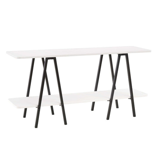 Manhattan Comfort - Celine Side Table / Console with 2 Fixed Shelves in White - 25547-WH veiw 2