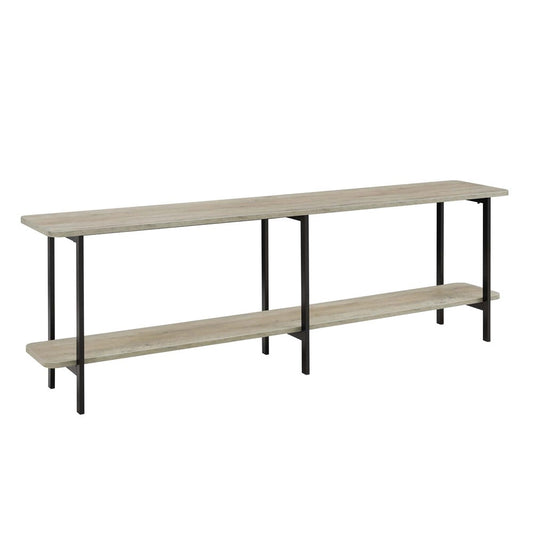 Manhattan Comfort - Celine Side Table / Console with 2 Fixed Shelves Shelves in Grey - 25555-GY veiw 2