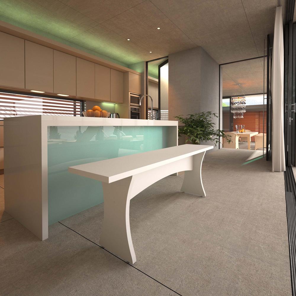 Manhattan Comfort - Coney Dining Bench with MDF Legs in White - Set of 2 - 184GMC1 veiw 8