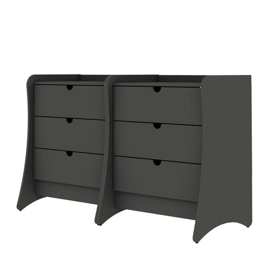 Manhattan Comfort - Coney Dresser with 6 Drawers in Grey - Set of 2 - 2-182GMC9 veiw 2