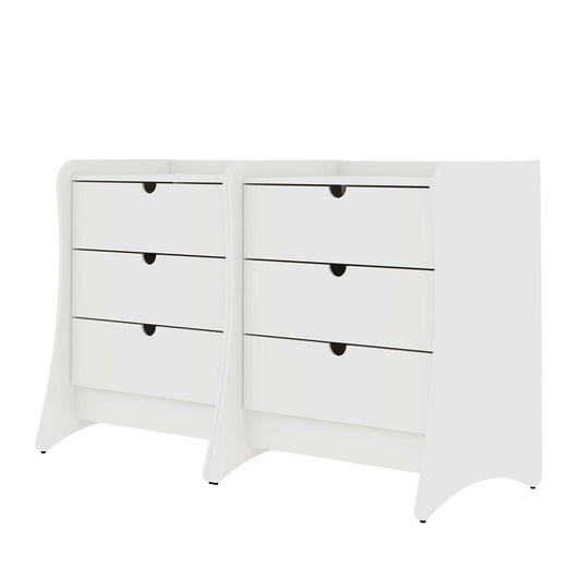 Manhattan Comfort - Coney Dresser with 6 Drawers in White - Set of 2 - 2-182GMC1 veiw 2