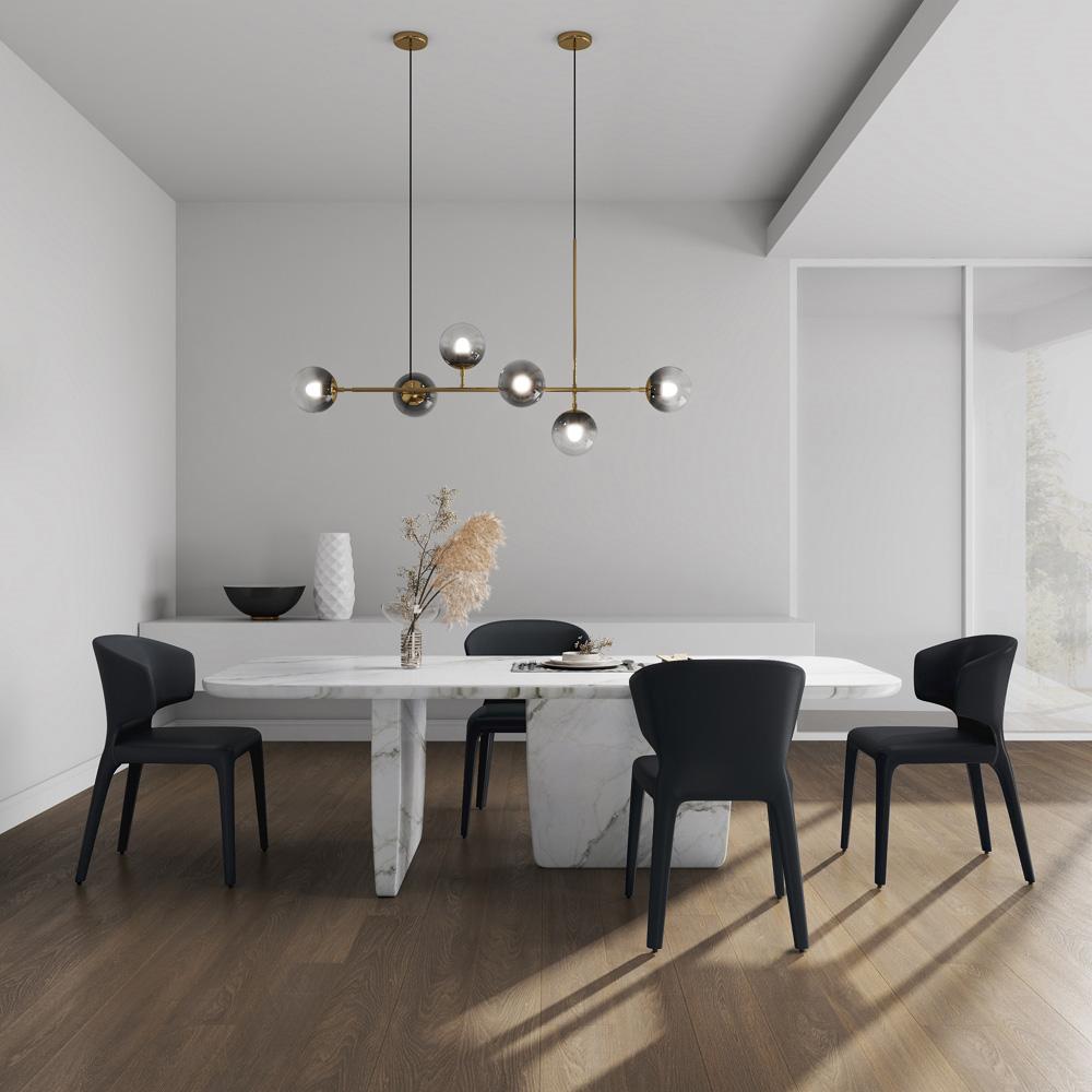Manhattan Comfort - Conrad Faux Leather Dining Chairs with Metal Legs in Black - Set of 2 - DC031-BK veiw 9