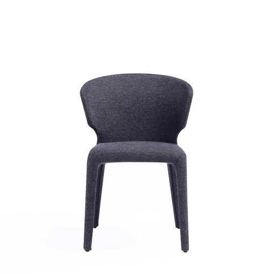 Manhattan Comfort - Conrad Woven Tweed Dining Chairs with Metal Legs in Black - Set of 2 - DC031-WBK veiw 2
