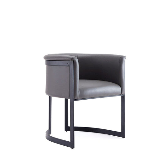 Manhattan Comfort - Corso Faux Leather Dining Chair with Metal Legs in Grey - DC046-PE veiw 2