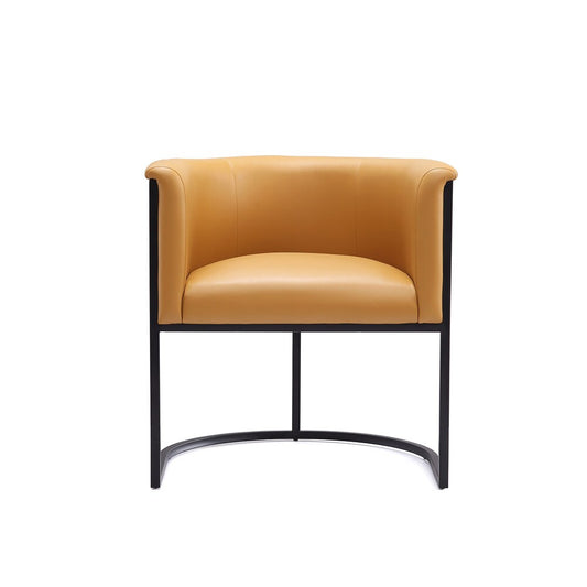 Manhattan Comfort - Cosmopolitan Faux Leather Dining Chair with Metal Legs in Saddle and Black - DC044-SA veiw 2