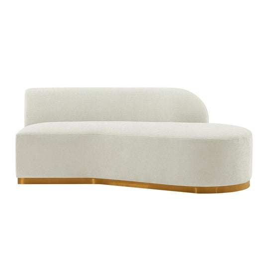Manhattan Comfort - Daria Chenille Sofa with Metal Legs in Ivory - SF012-IV veiw 2