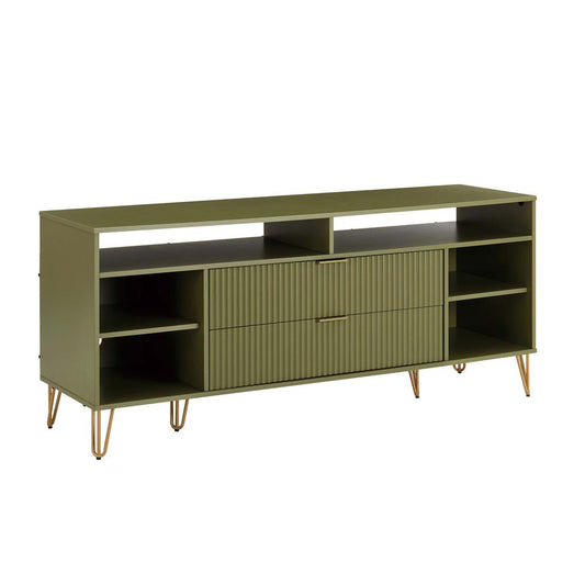 Manhattan Comfort - DUMBO 63W TV Stand with 2 Full Extension Drawers in Olive Green - TV001-OG veiw 2