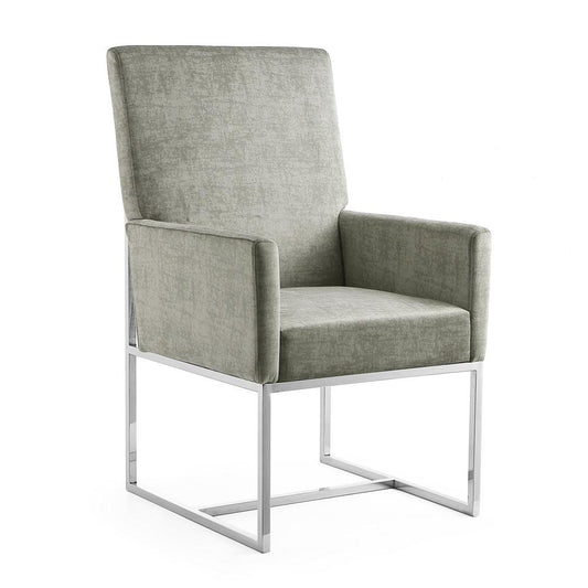 Manhattan Comfort - 8-Piece Element Velvet Dining Chairs with Stainless Steel Legs in Steel - 6-DC2930-ST veiw 2