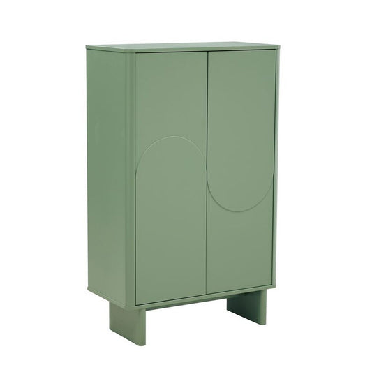 Manhattan Comfort - Ella Accent Cabinet with 3 Adjustable Shelves in Sage Green - AF003-GR veiw 2