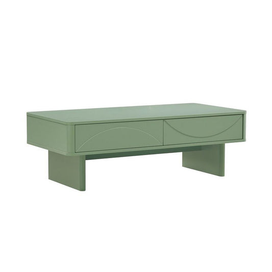 Manhattan Comfort - Ella Coffee Table with 2 Full Extension Drawers in Sage Green - CT020-GR veiw 2