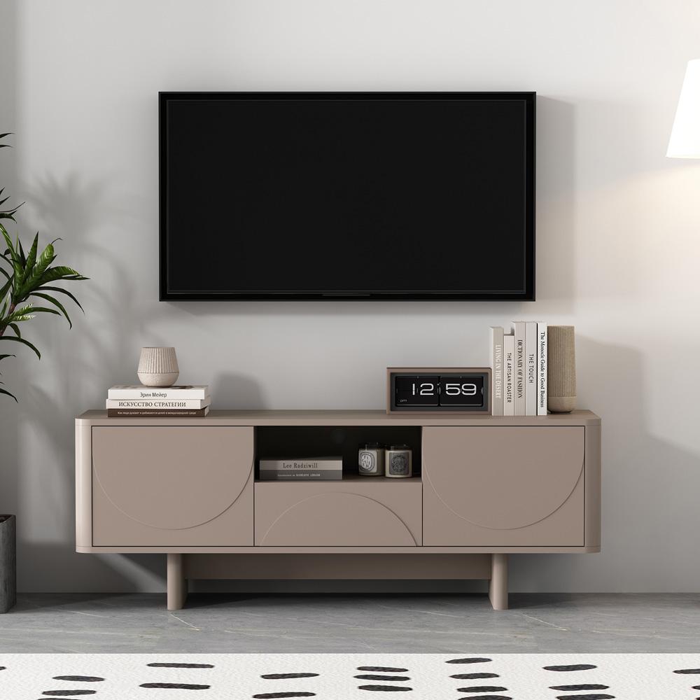 Manhattan Comfort - Ella 59 TV Stand with 1 Full Extension Drawers in Mocha - TV007-MO veiw 10