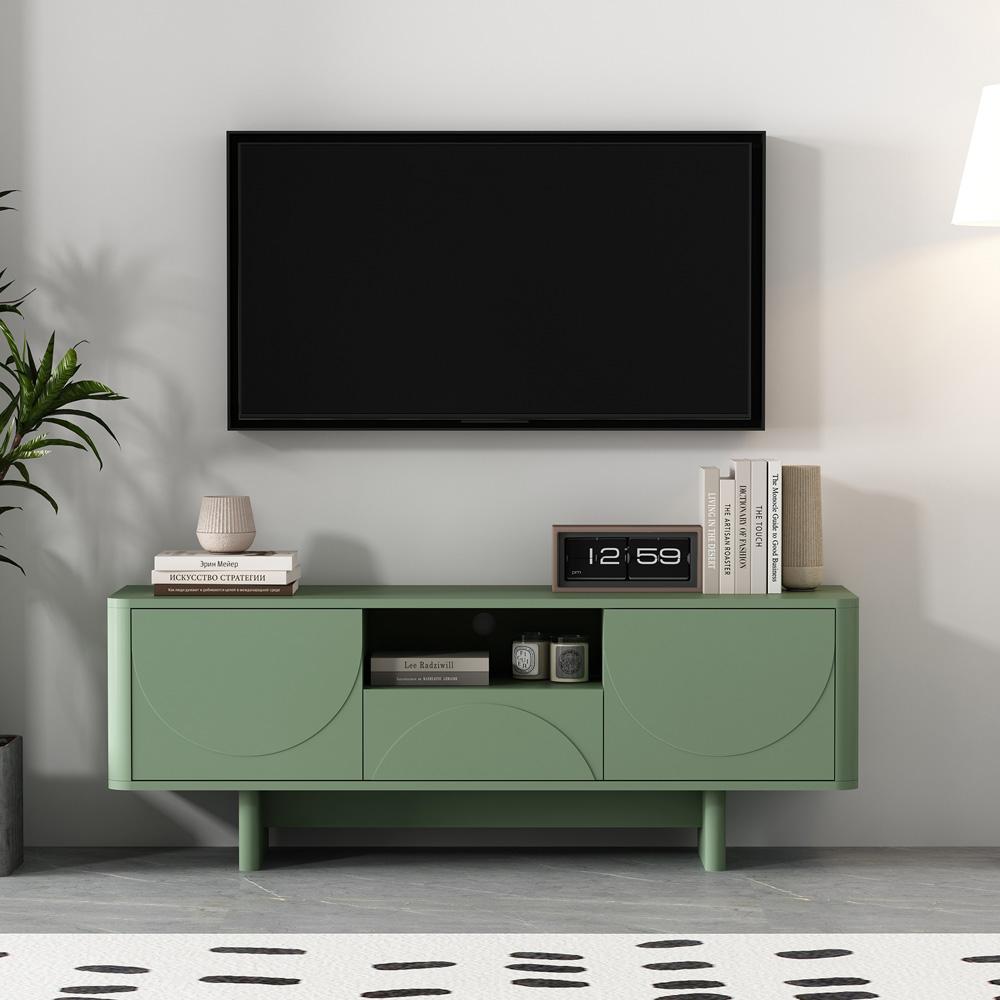 Manhattan Comfort - Ella 59 TV Stand with 1 Full Extension Drawers in Sage Green - TV007-GR veiw 10