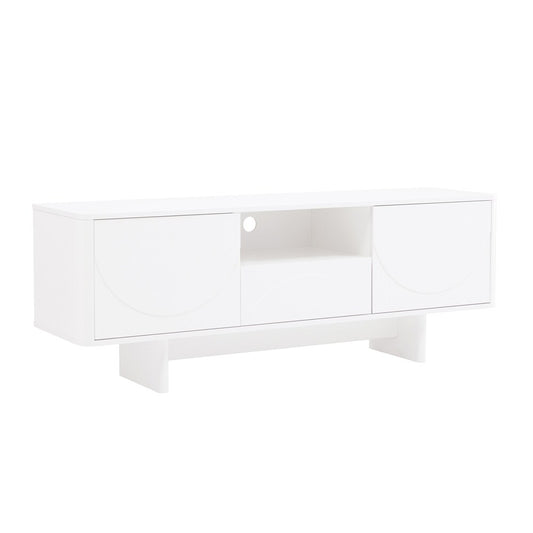 Manhattan Comfort - Ella 59 TV Stand with 1 Full Extension Drawers in White - TV007-WH veiw 2