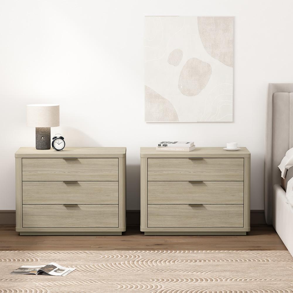 Manhattan Comfort - Evelyn 32 Nightstand 4.0 with 6 Full Extension Drawers in Natural - Set of 2 - 2-NS014-NA veiw 9