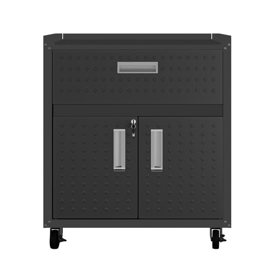 Manhattan Comfort - 6-Piece Fortress Garage Set with 3 Drawers in Charcoal Grey - 6-GGGG-CH veiw 2