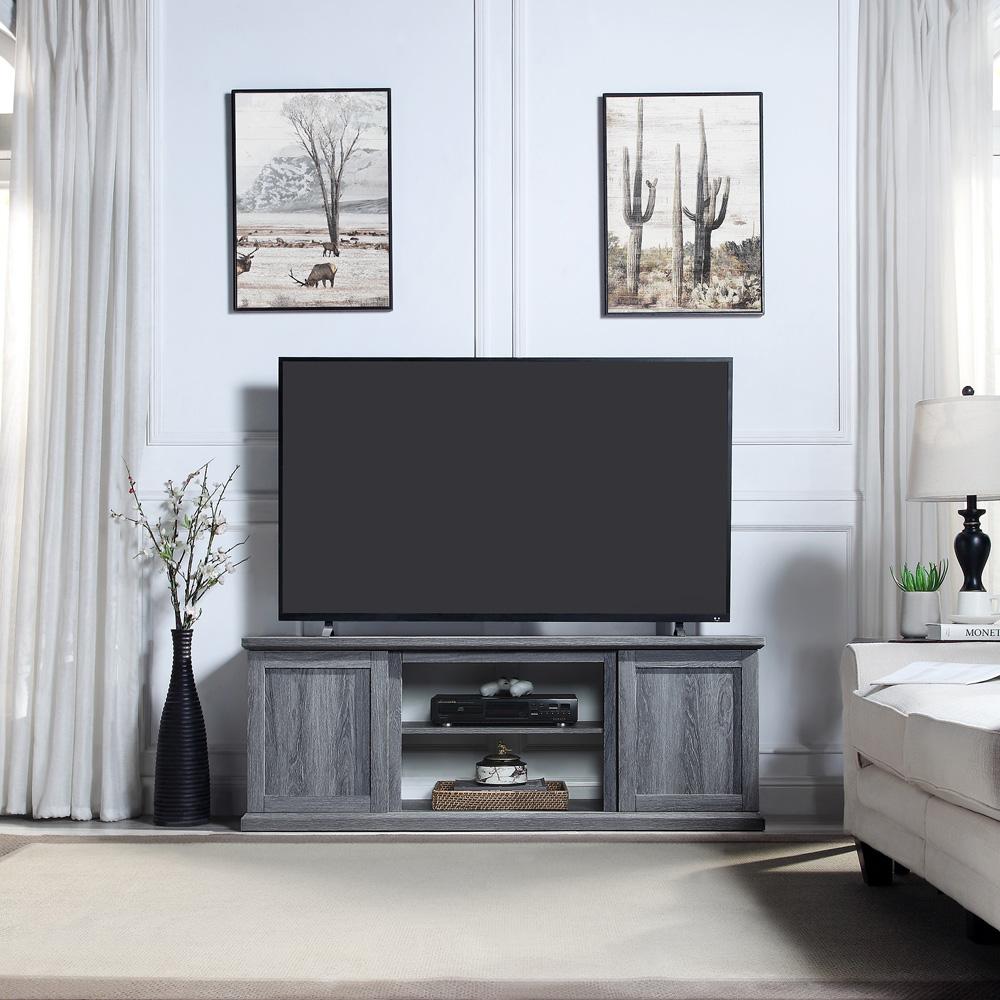 Manhattan Comfort - Franklin TV Stand with 6 Fixed Shelves in Grey - TVFP3-GY veiw 8