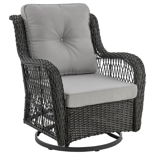 Manhattan Comfort - 3-Piece Fruttuo Polyester Patio 2- Person Seating Group with End Table with Iron Steel Legs in Mixed Grey - OD-CV018-GY veiw 2