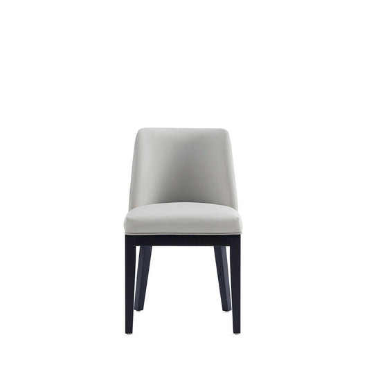 Manhattan Comfort - Gansevoort Faux Leather Dining Chairs with Beech Wood Legs in Stone Grey - Set of 4 - 2-DC051-ST veiw 2