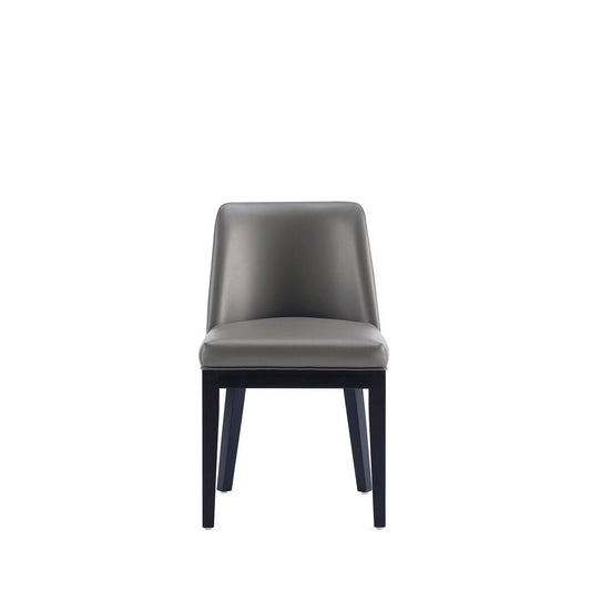 Manhattan Comfort - Gansevoort Faux Leather Dining Chairs with Beech Wood Legs in Pebble Grey - Set of 2 - DC051-PE veiw 2