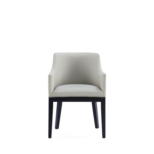 Manhattan Comfort - Gansevoort Faux Leather Armchair with Beech Wood Legs in Stone Grey - DC051AR-ST veiw 2