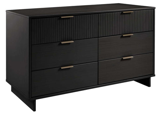 Manhattan Comfort - Granville Double Wide Dresser with 6 Drawers in Black - DR-5032 veiw 2
